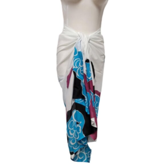 Womens Sarong Cotton Wrap Handpainted Batik Wrapskirt Beach Pareo Beachwear -NEW - Picture 1 of 7